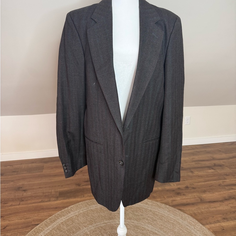 Guy Laroche Charcoal Striped‎ Blazer
